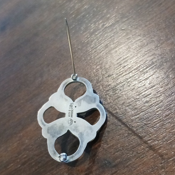 Georg Jensen SS 925 Denmark Quadrofoil Flower Brooch # 305 Pattern - Picture 3 of 6
